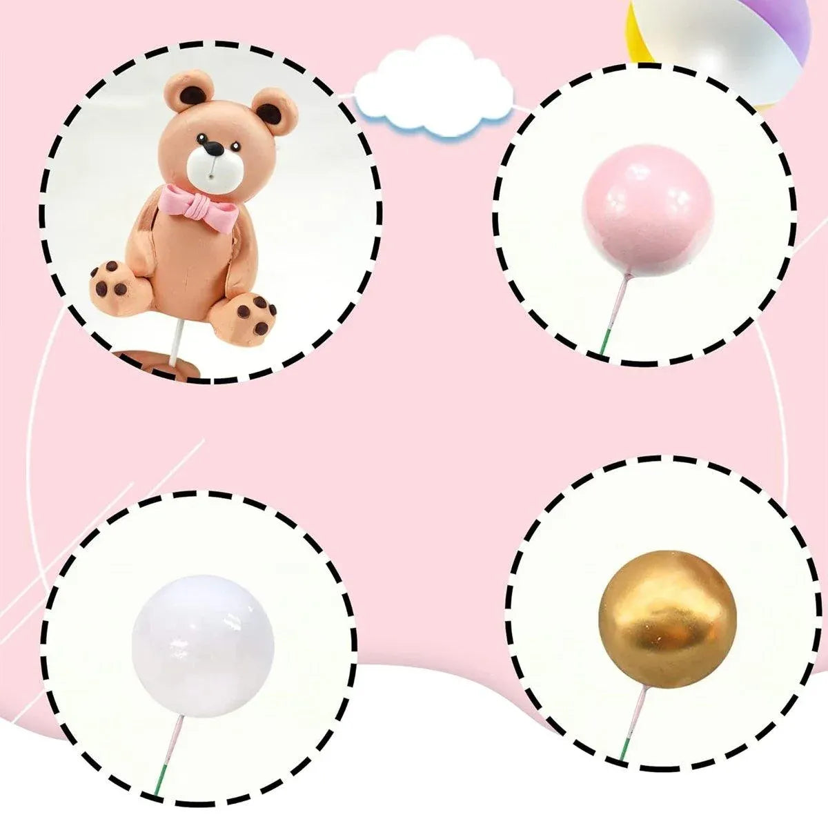 13pcs Teddy Bear Cake Decoration Set Party Birthday Teddy Bear Cake Topper