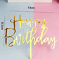 Happy Birthday Acrylic Cake Topper Cake Decoration Golden Silver Party - Blue- Heart