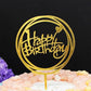 Happy Birthday Acrylic Cake Topper Cake Decoration Golden Silver Party - Blue- Heart
