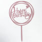 Happy Birthday Acrylic Cake Topper Cake Decoration Golden Silver Party - Red-Star