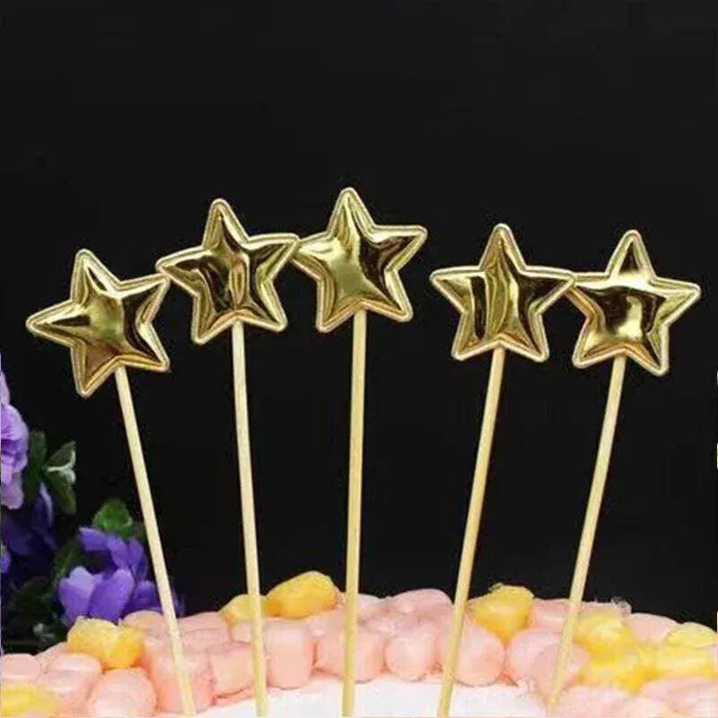 Happy Birthday Acrylic Cake Topper Cake Decoration Golden Silver Party - Gold-Birthday (B)
