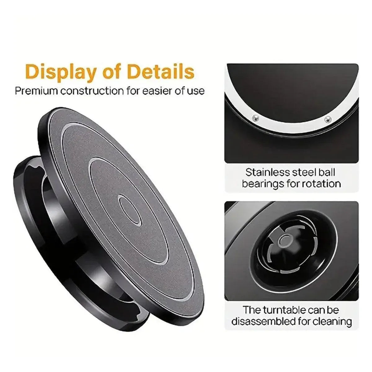 Rotating Cake Turntable Stand Black Plastic Cake Decorating Tools for Baking