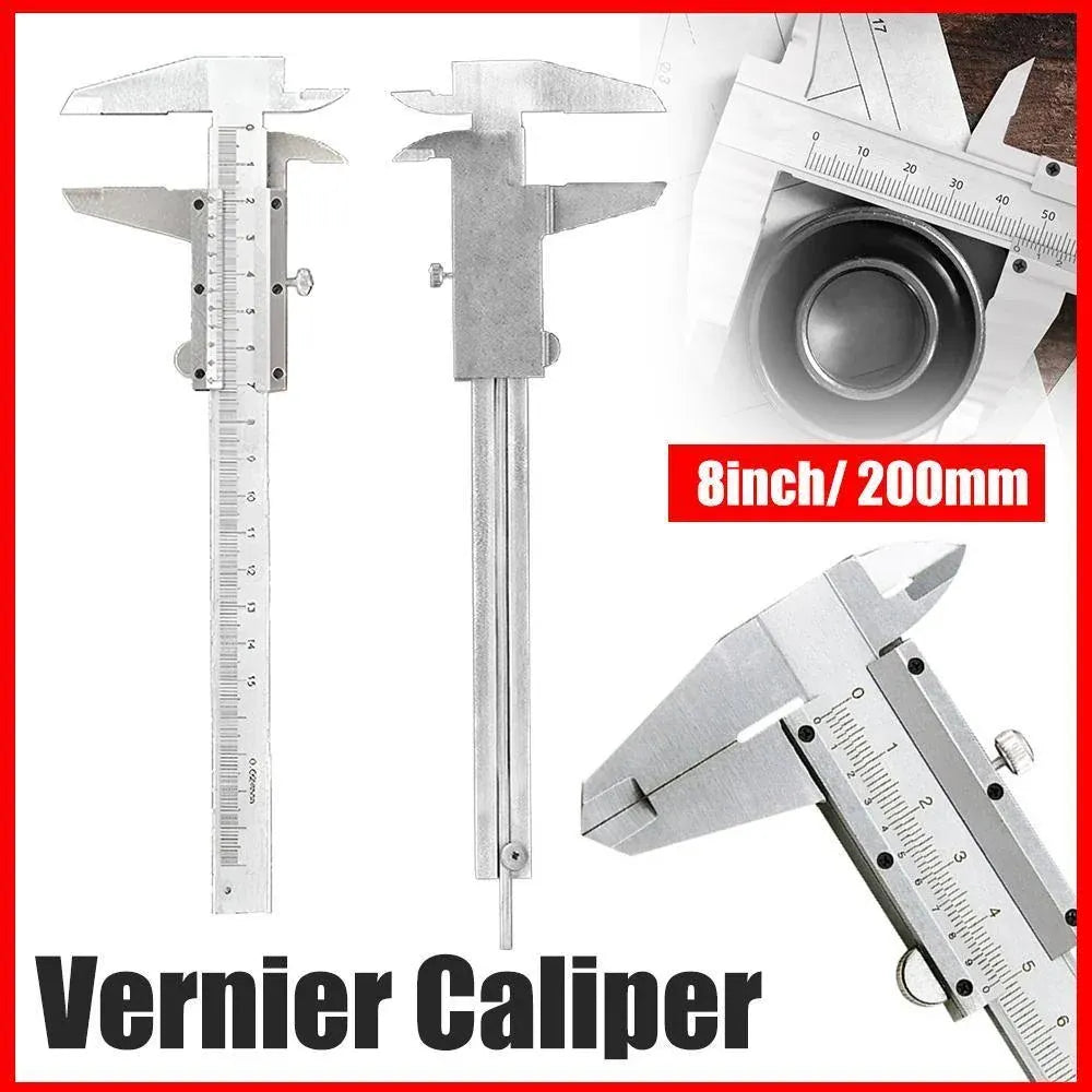 Stainless Steel Vernier Caliper 200mm Micrometer Measuring Tool Gauge Ruler