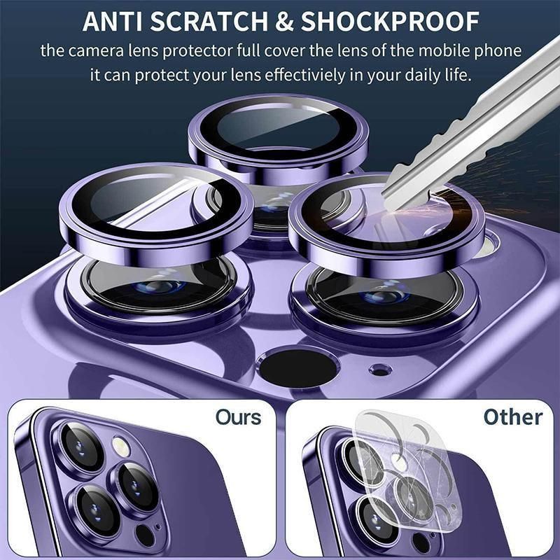 For iPhone 14/14 Plus Metal Camera Lens Glass Screen Protector - Blue