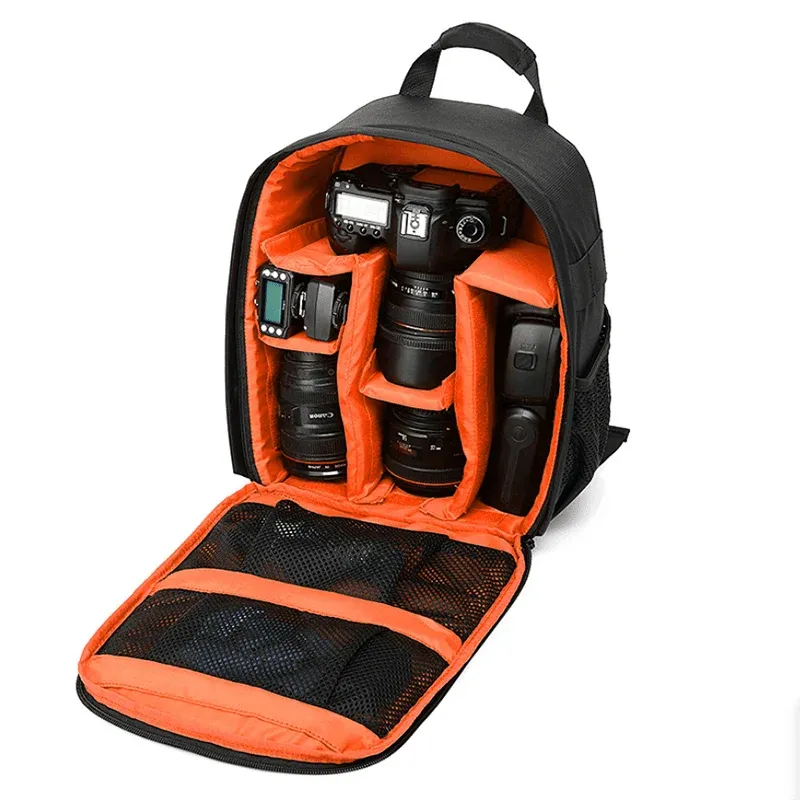 Waterproof DSLR Camera Backpack Multi Functional Rucksack for Canon Nikon Sony - Orange