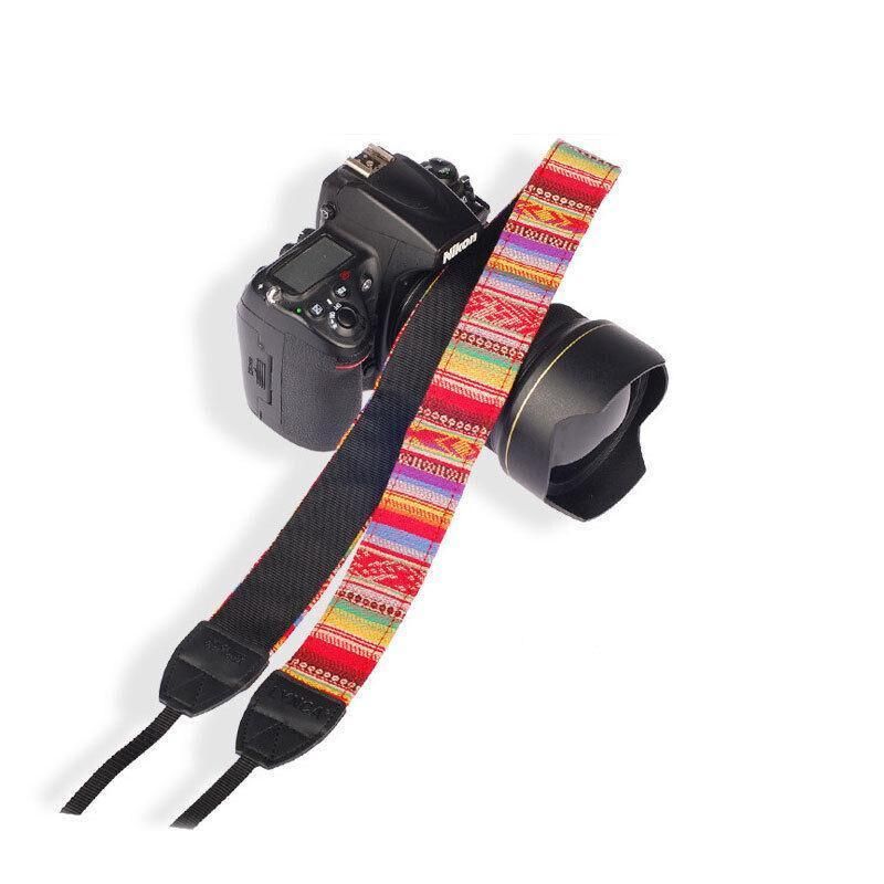 Camera Strap Compatible With Sony Nikon Olympus Dslr Canon Vintage Shoulder Neck - Black