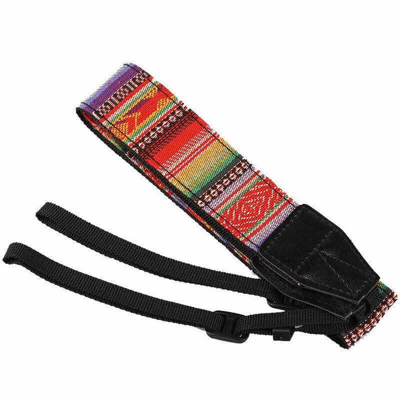 Camera Strap Compatible With Sony Nikon Olympus Dslr Canon Vintage Shoulder Neck - Black