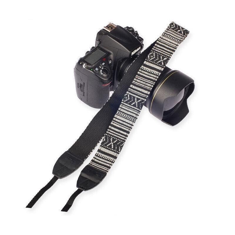 Camera Strap Compatible With Sony Nikon Olympus Dslr Canon Vintage Shoulder Neck - Black