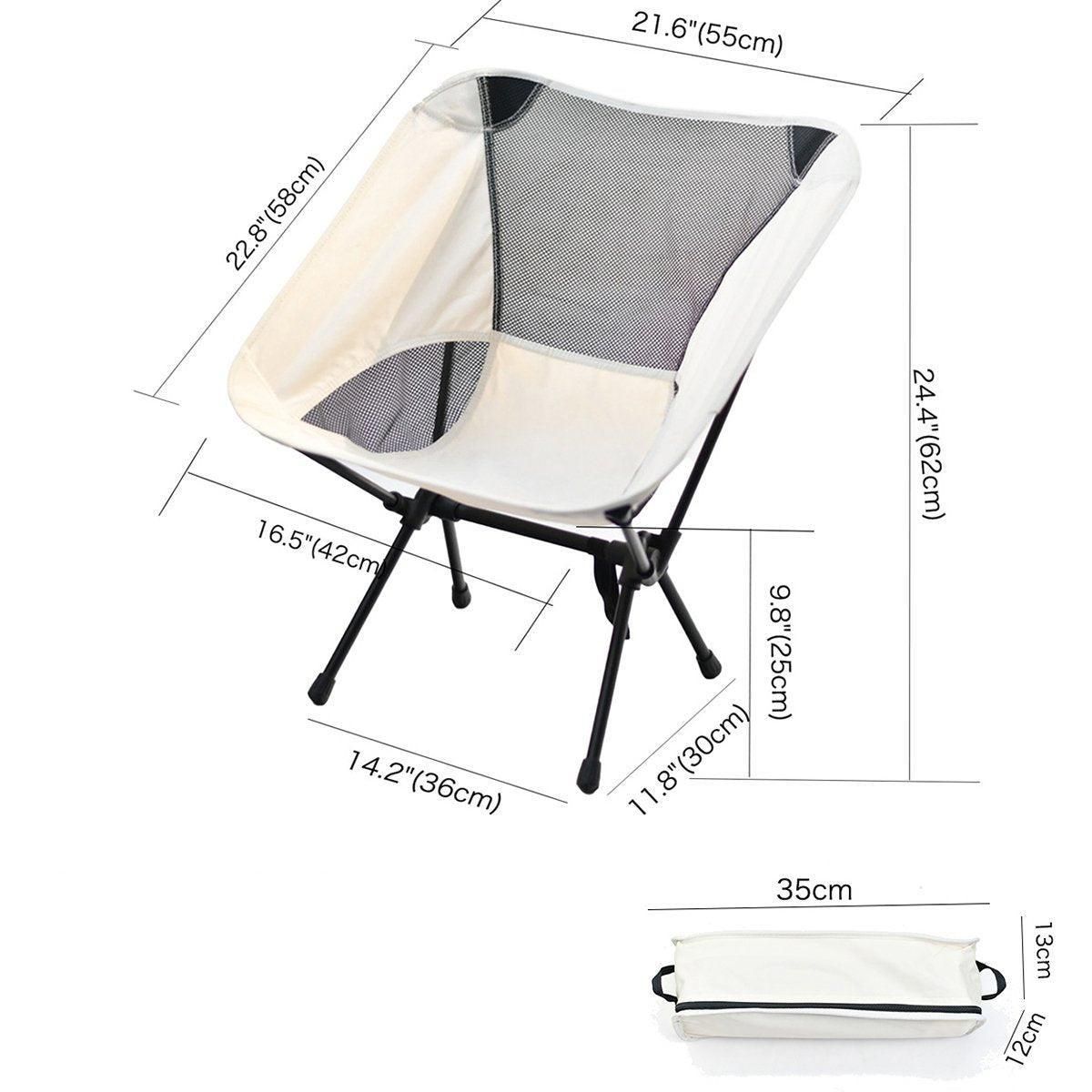 Outdoor Portable Lightweight Folding Camping Chair High Back Fishing Chair Grey