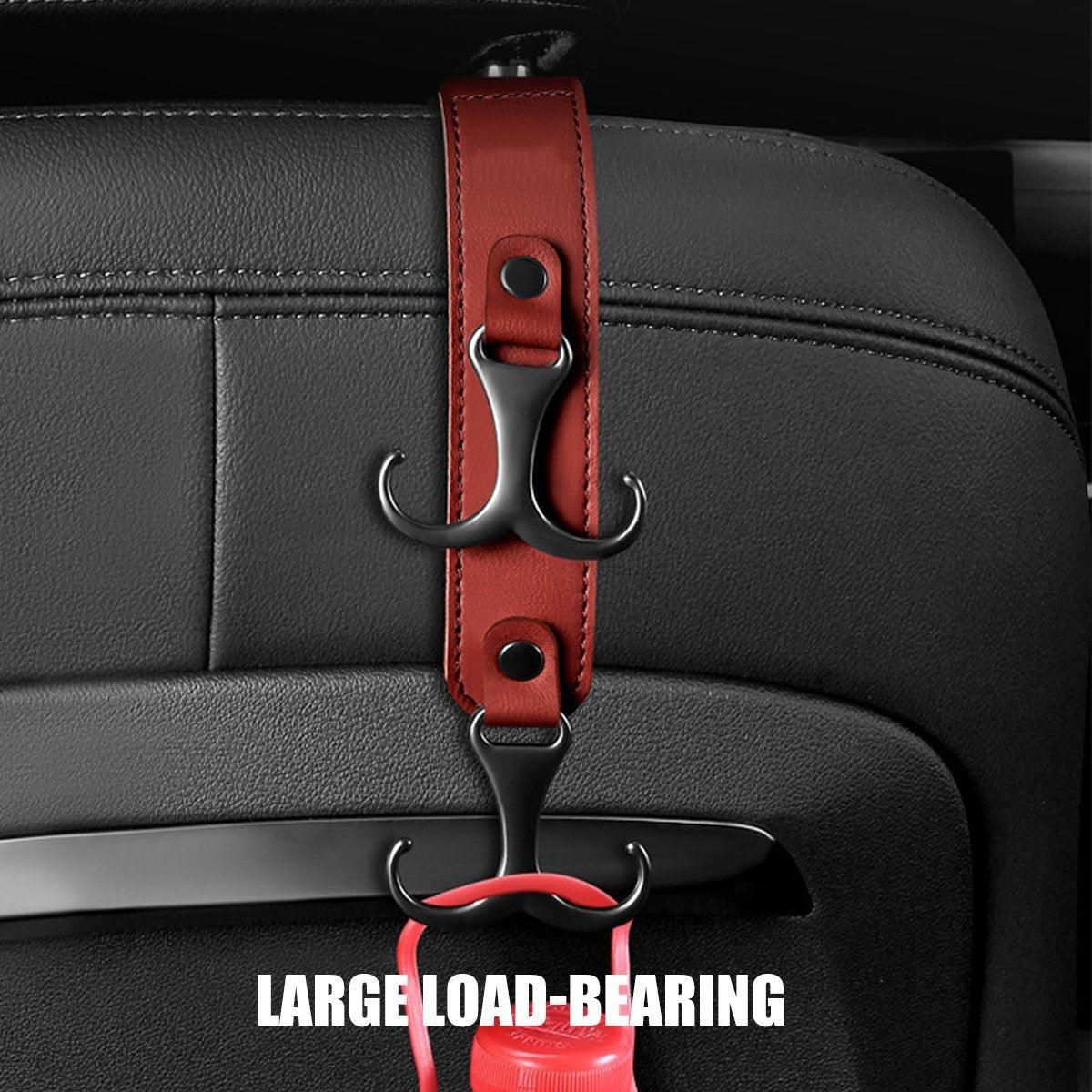 1pc Car Headrest Hook 3 in 1 Hanger for Bag and Purse Organizer - Brown