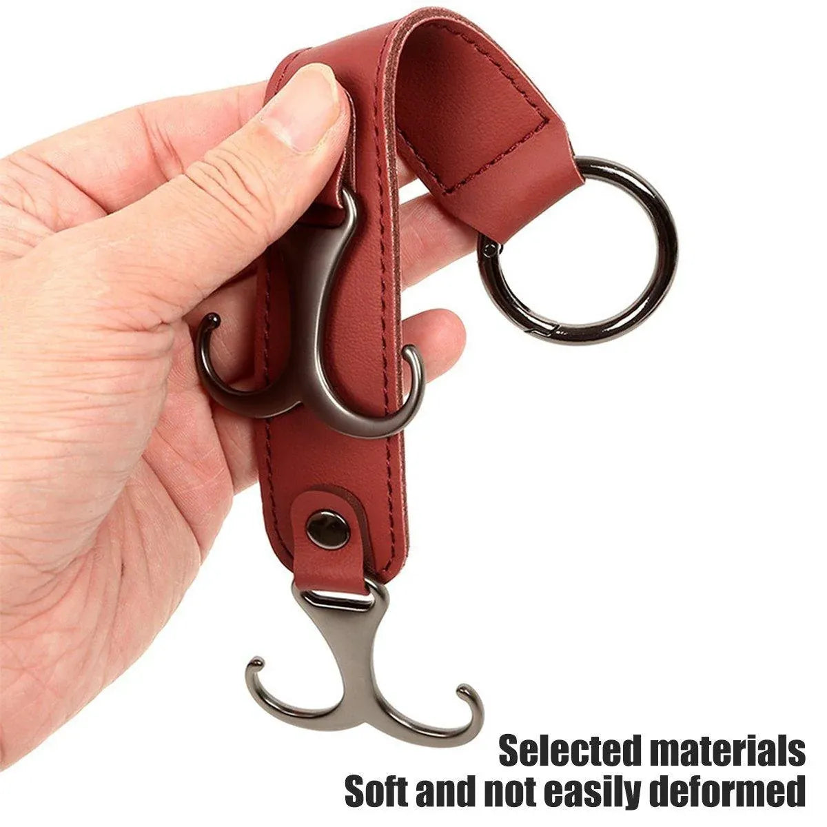 1pc Car Headrest Hook 3 in 1 Hanger for Bag and Purse Organizer - Brown