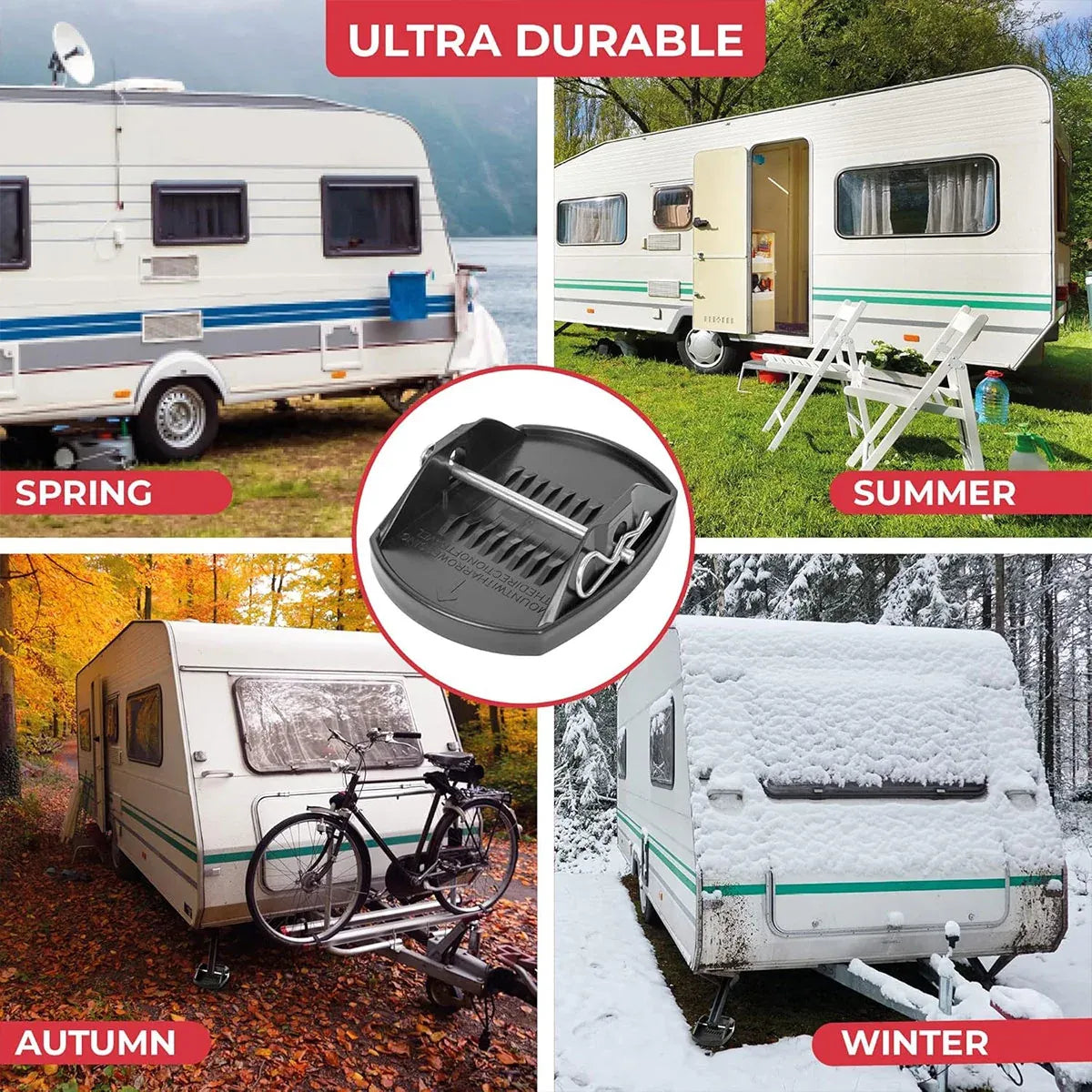 RV Support Brackets 4pcs Universal Stabiliser Pads Anti Sinking Feet For Trailer