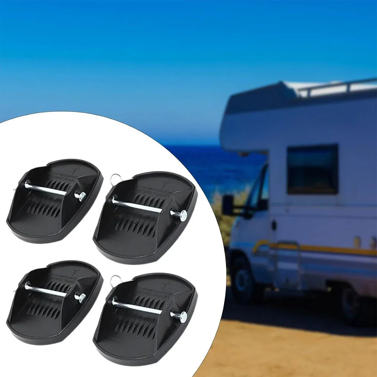 RV Support Brackets 4pcs Universal Stabiliser Pads Anti Sinking Feet For Trailer