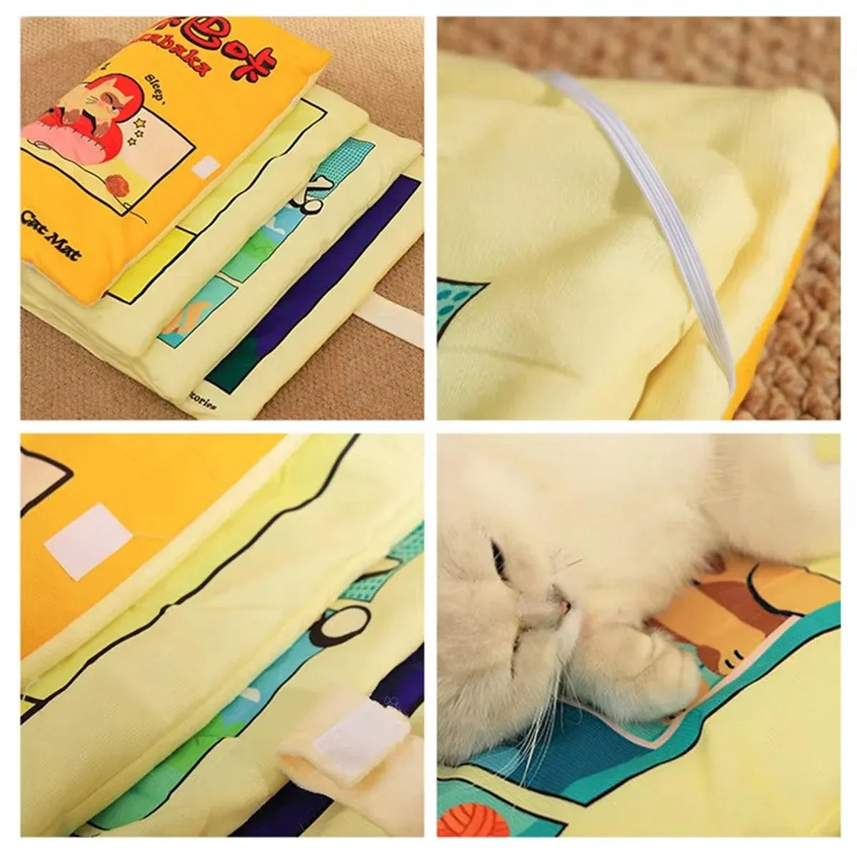 Foldable Cat Sleeping Mat Pet Bed Comfortable Soft Cushion for Cats and Kittens