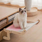 Window Hanging Cat Hammock Solid Wood Sun Bed Nest for All Seasons Durable - Grey+Pink