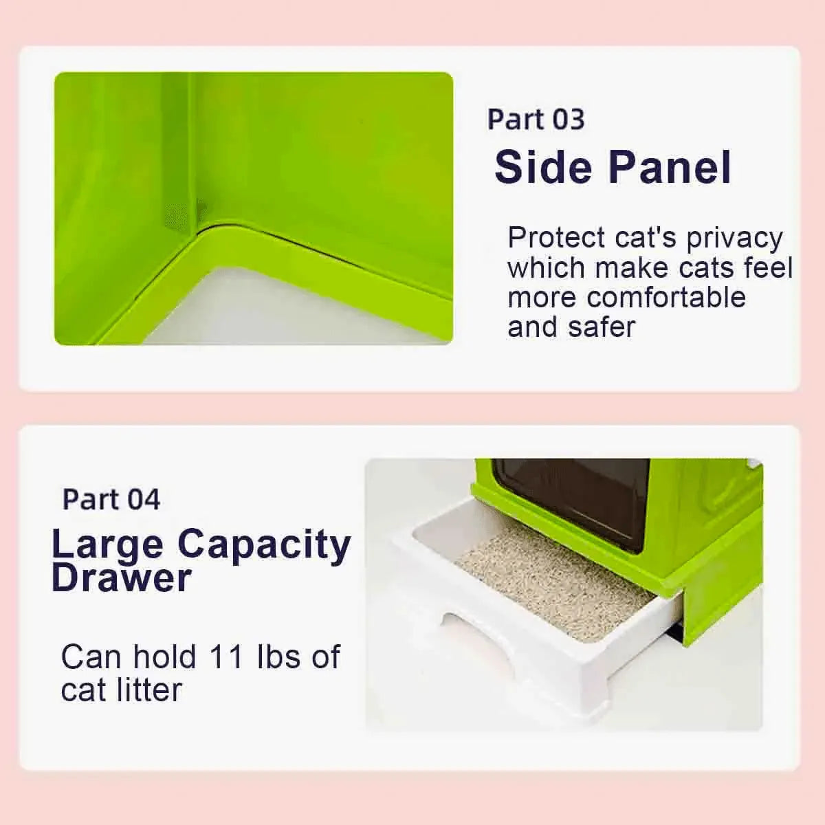 Folding Enclosed Cat Litter Box Foldable Drawer Toilet Anti-Splash Pet Supplies - Purple