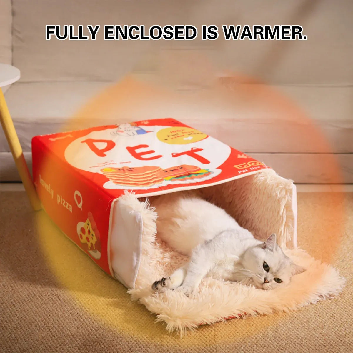 Rectangular Cookie Box Pet Bed for Cats Dogs Cat Bed Kitten Puppy Soft Pet House - Blue M