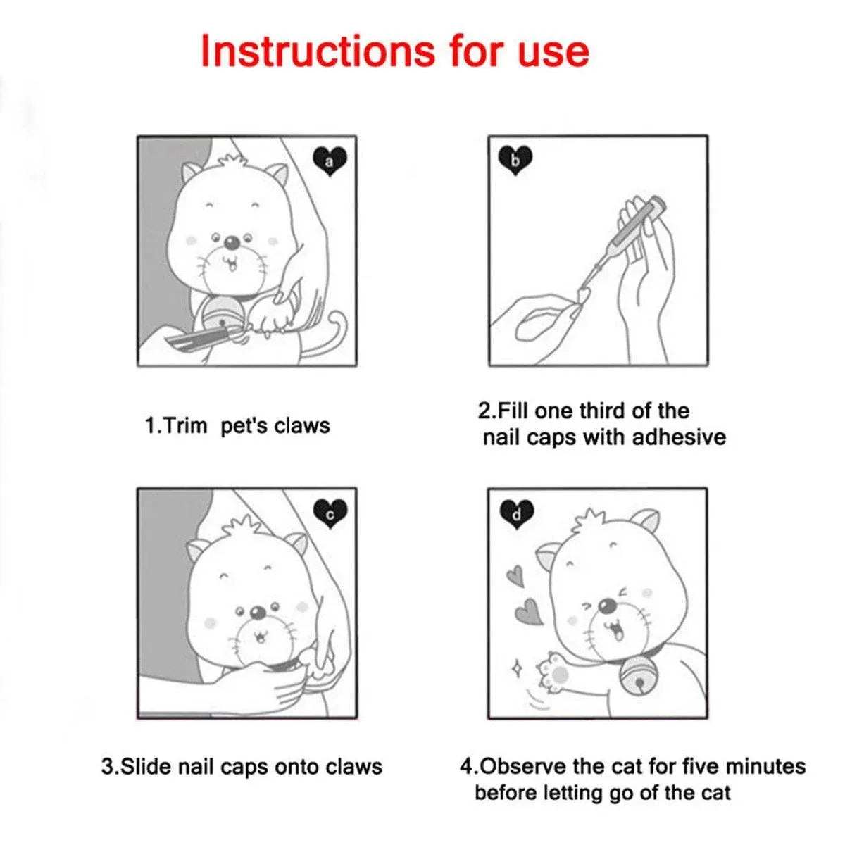 100PCS Anti Scratch Paw Covers for Cats and Kittens Nail Protector Soft Paw - Flat-L