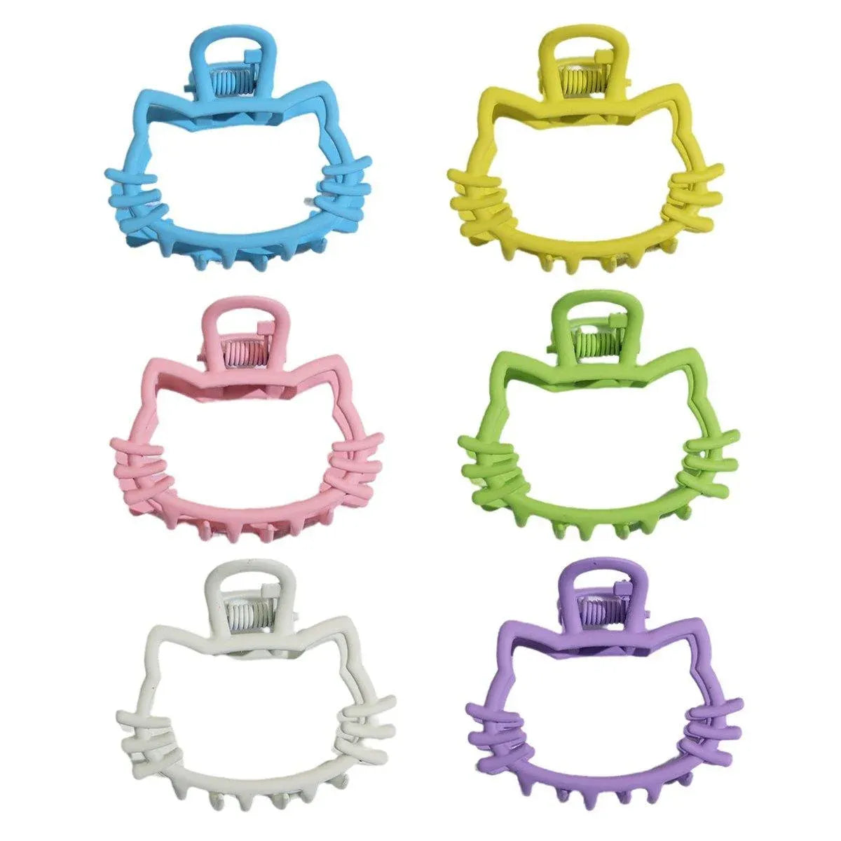 6pcs Metal Hollow Cat Ear Hair Clips Half Updo Plate Headdress Hair Accessories