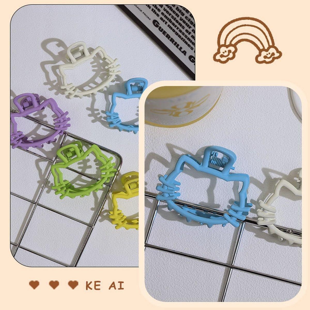 6pcs Metal Hollow Cat Ear Hair Clips Half Updo Plate Headdress Hair Accessories