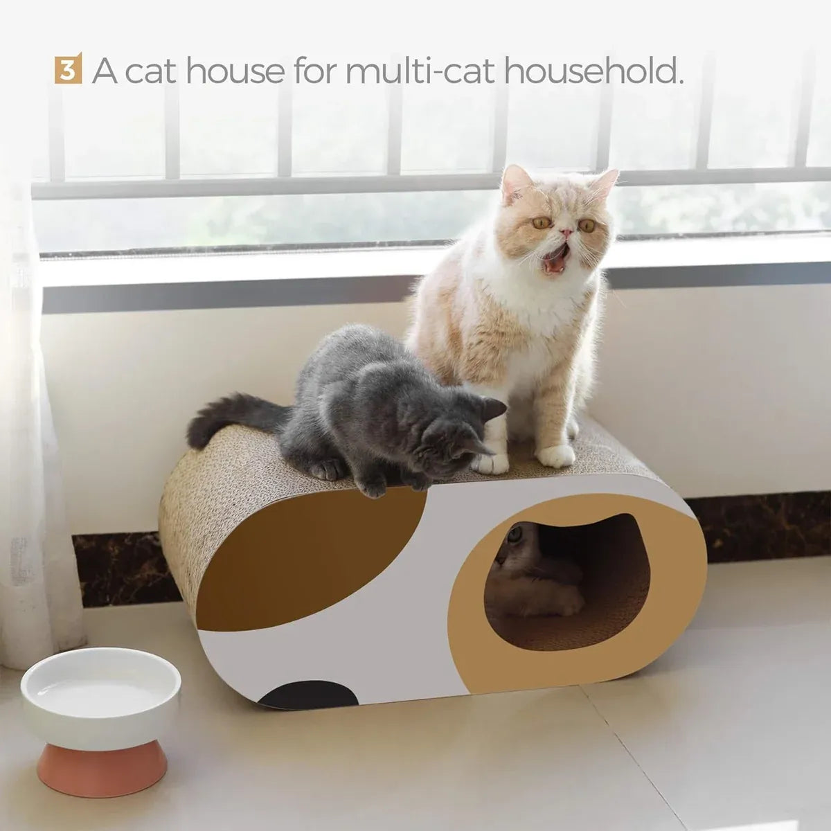 Durable Cat Tunnel Scratcher Bed Combo Interactive Toy House For Kittens Pets