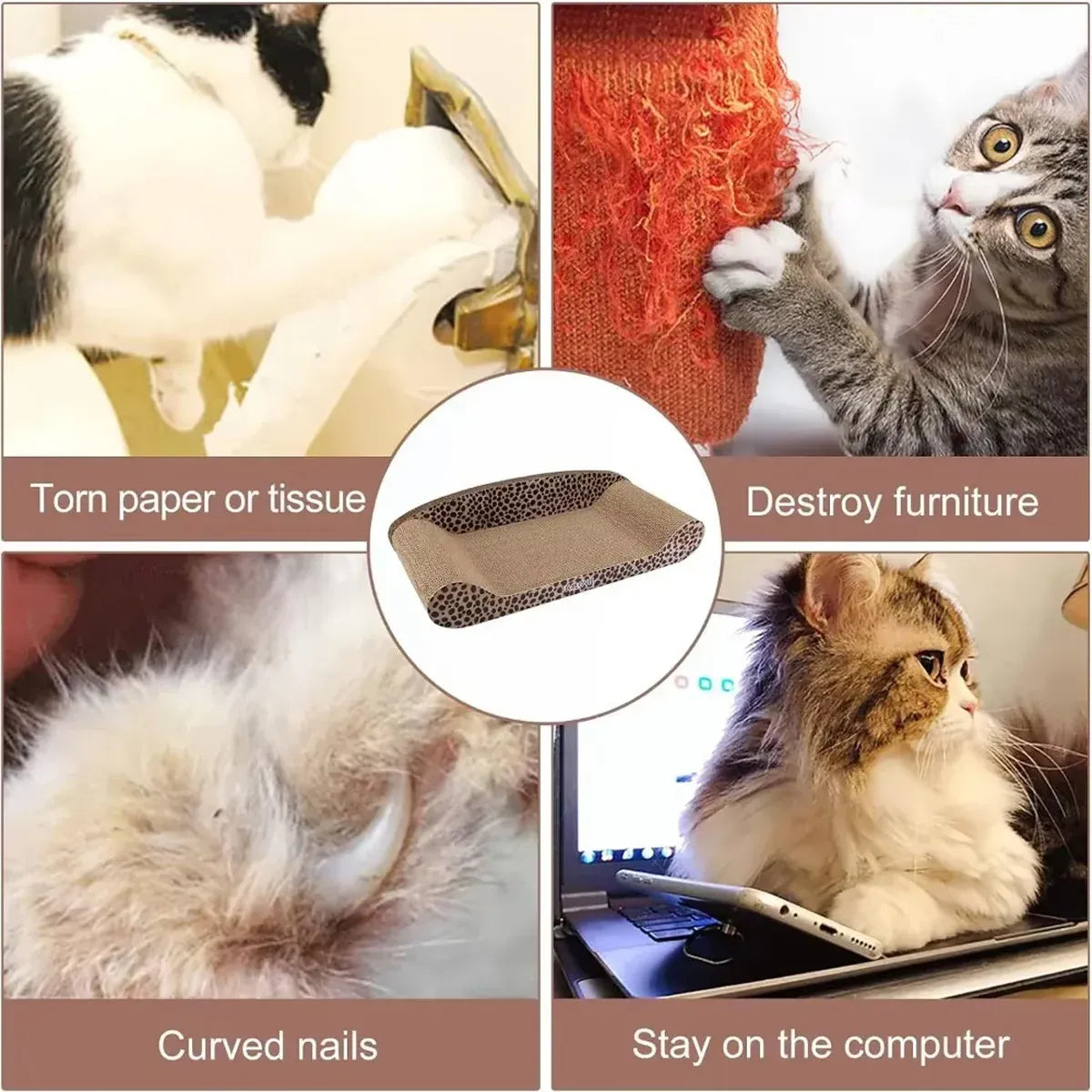 Leopard Print Cat Scratcher Board Durable Cardboard Surface for Claw Sharpening