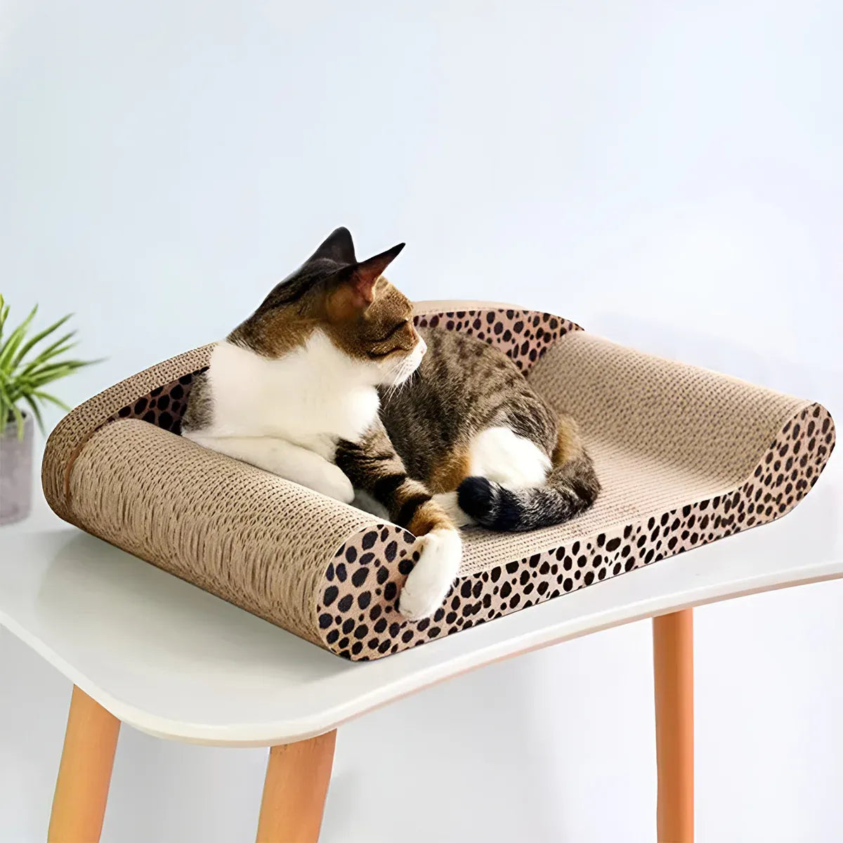 Leopard Print Cat Scratcher Board Durable Cardboard Surface for Claw Sharpening