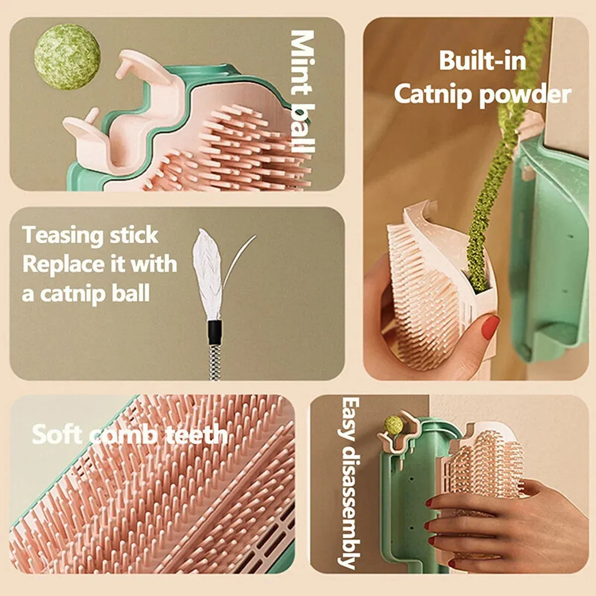 Wall Mounted Scratcher Cat Fur Rubbing Toy Scratching Post Pet Wall Scratcher - Cat Teaser Type