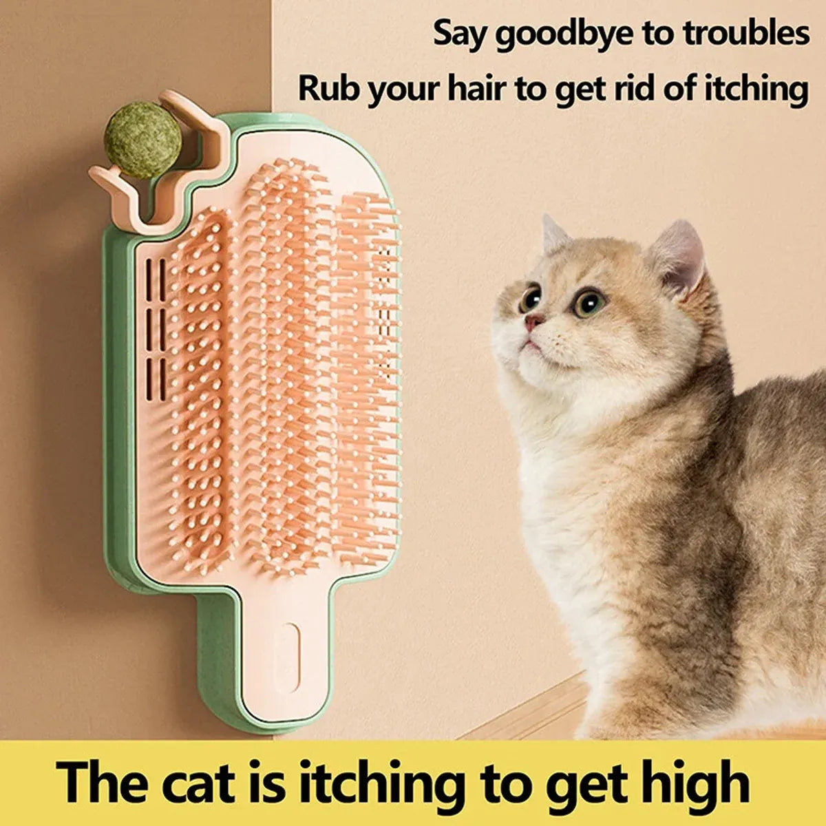 Wall Mounted Scratcher Cat Fur Rubbing Toy Scratching Post Pet Wall Scratcher - Cat Teaser Type