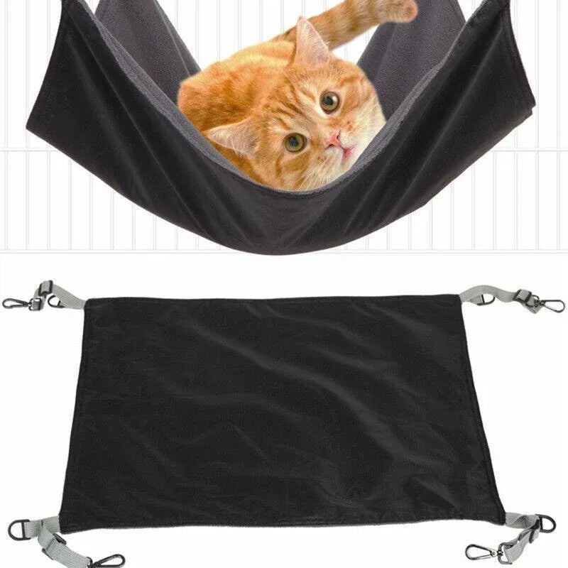 Waterproof Cat Hammock Hanging Bed Double Layer Dual Side Sleep Cage Swing Chair - Pink
