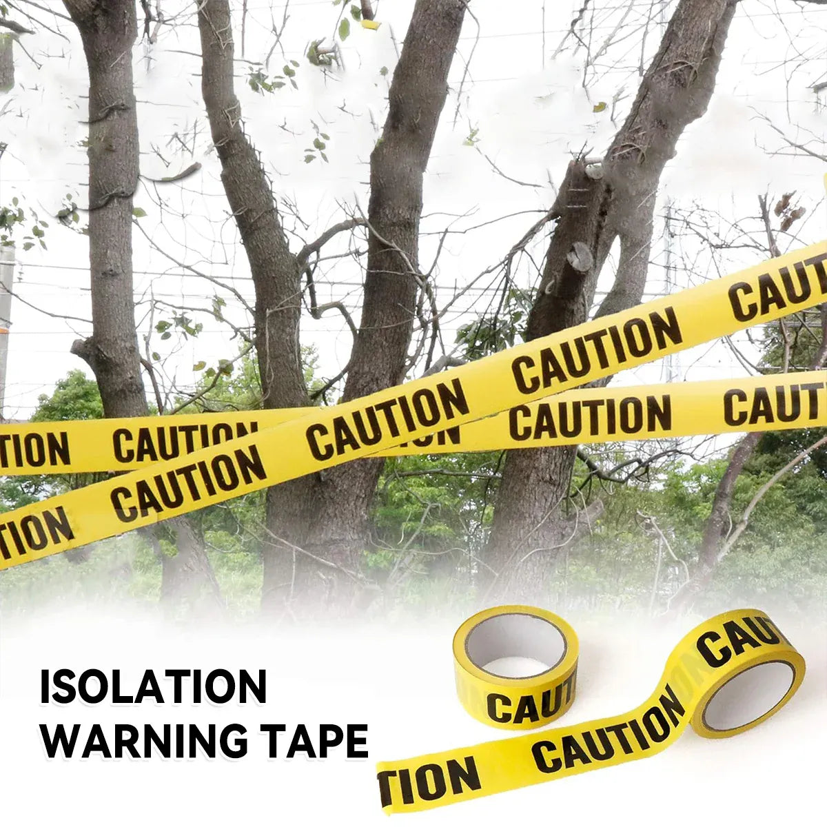 5PCS 100M Caution Warning Tape 75mm Yellow Black PE for Construction Marking