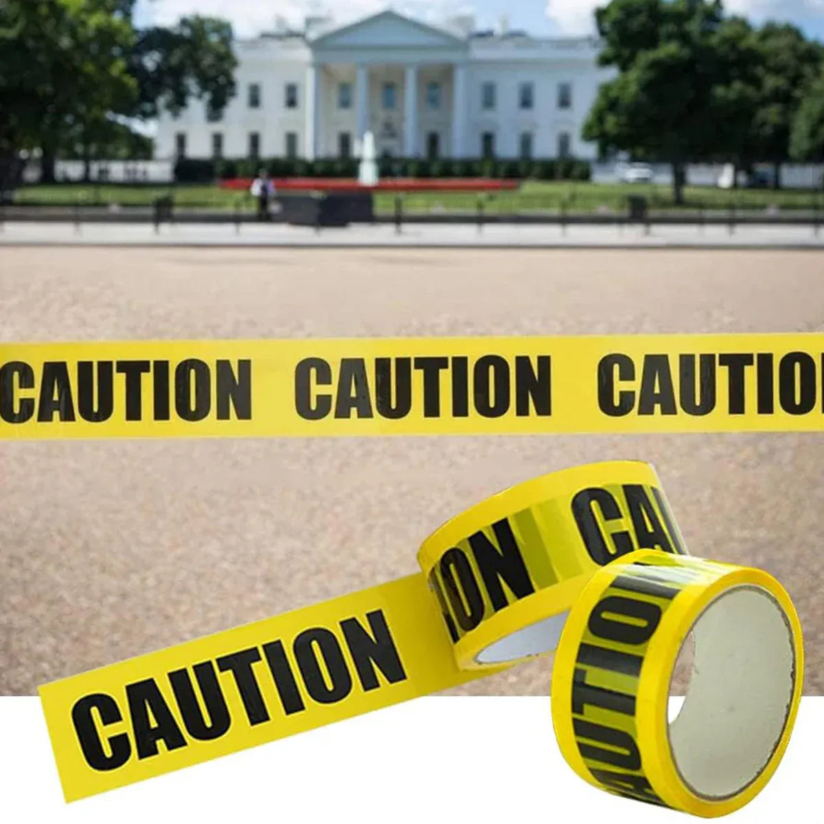 5PCS 100M Caution Warning Tape 75mm Yellow Black PE for Construction Marking