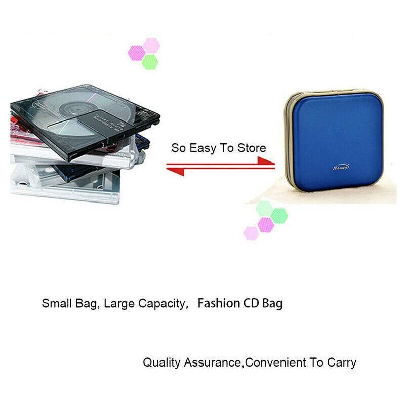 40-Disc CD DVD Wallet Case Portable Car Storage Holder Sleeve Carry Pouch - Red