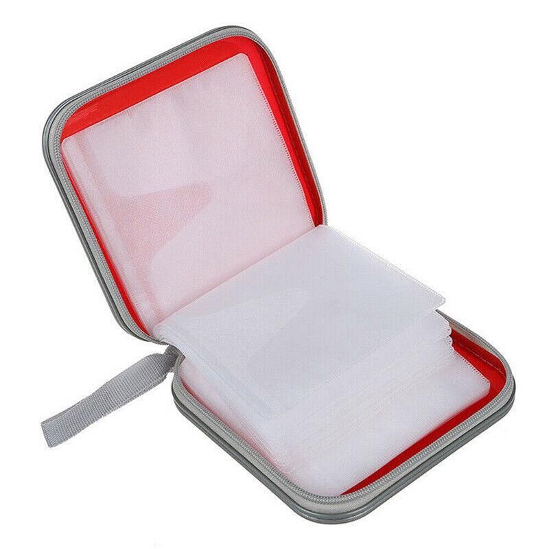 40-Disc CD DVD Wallet Case Portable Car Storage Holder Sleeve Carry Pouch - Red