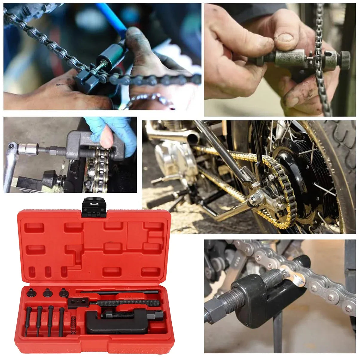 13pcs Bicycle Chain Breaker Cutter Master Link Removal Riveter Riveting Press Tool Set