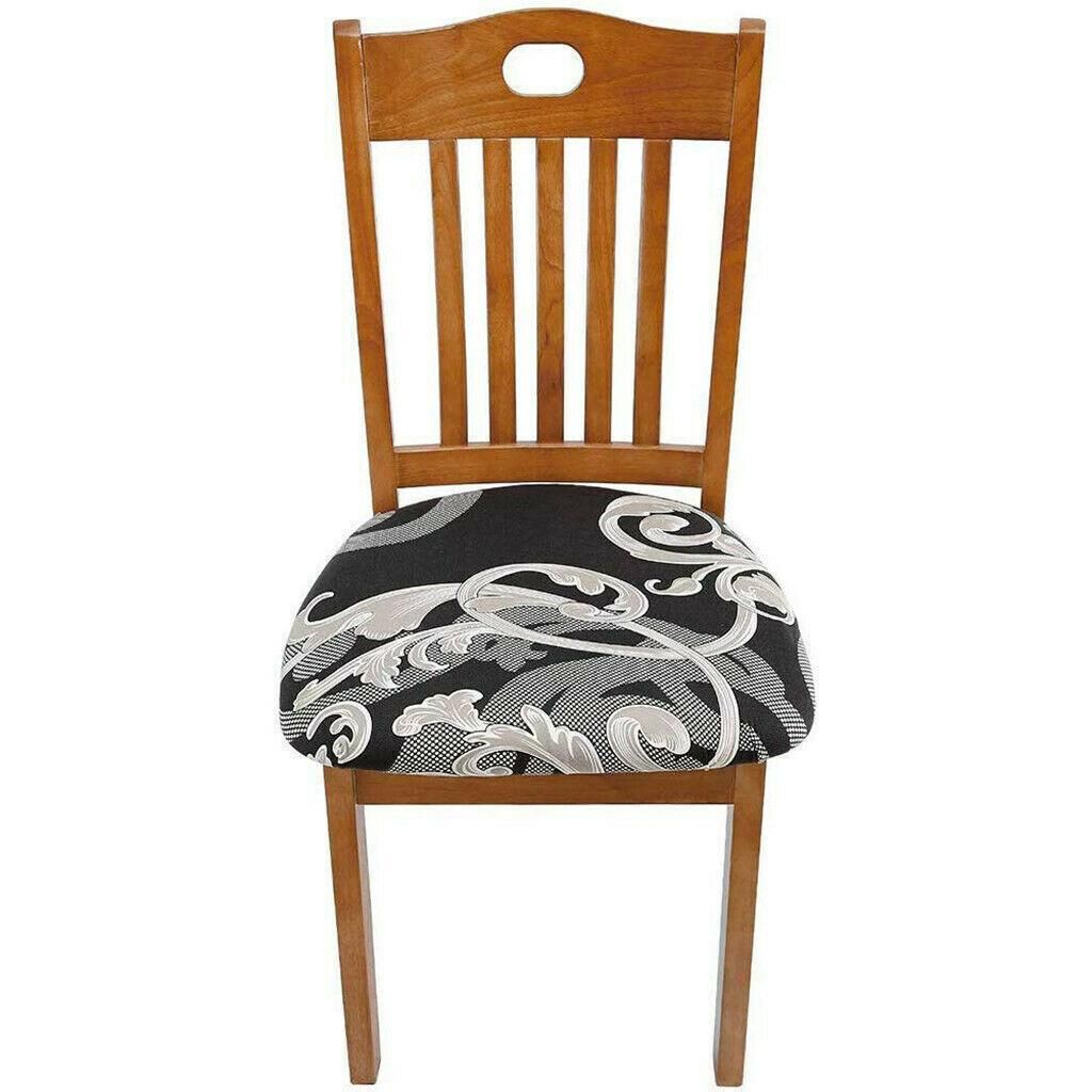 Stretch Dining Chair Seat Covers Removable Seat Cushion Slipcovers Protector - H