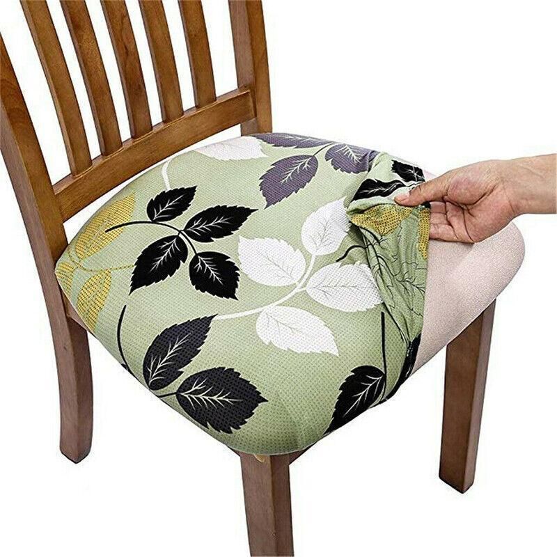 Stretch Dining Chair Seat Covers Removable Seat Cushion Slipcovers Protector - H