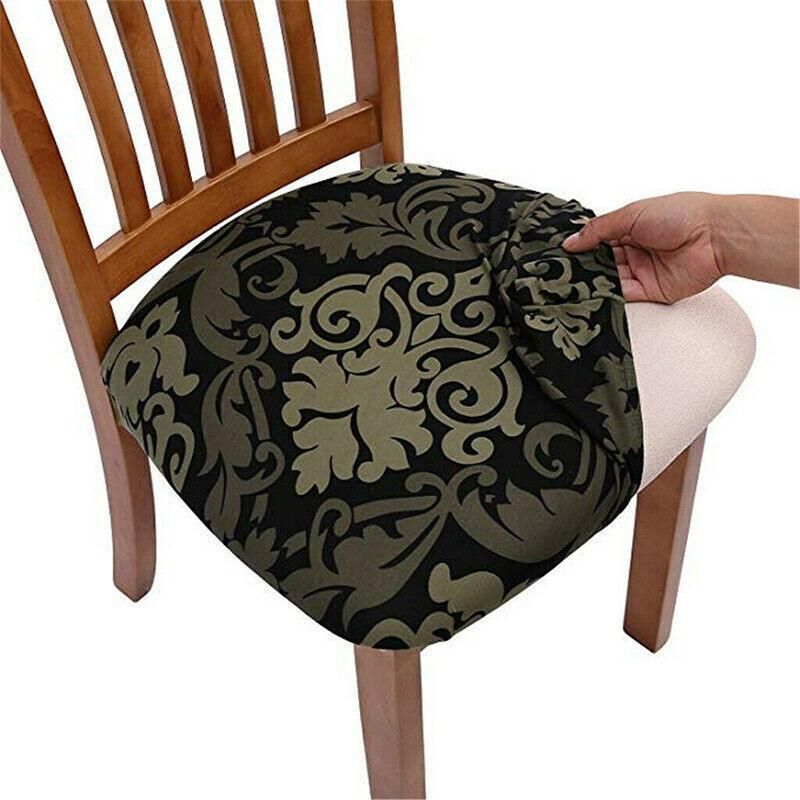 Stretch Dining Chair Seat Covers Removable Seat Cushion Slipcovers Protector - H