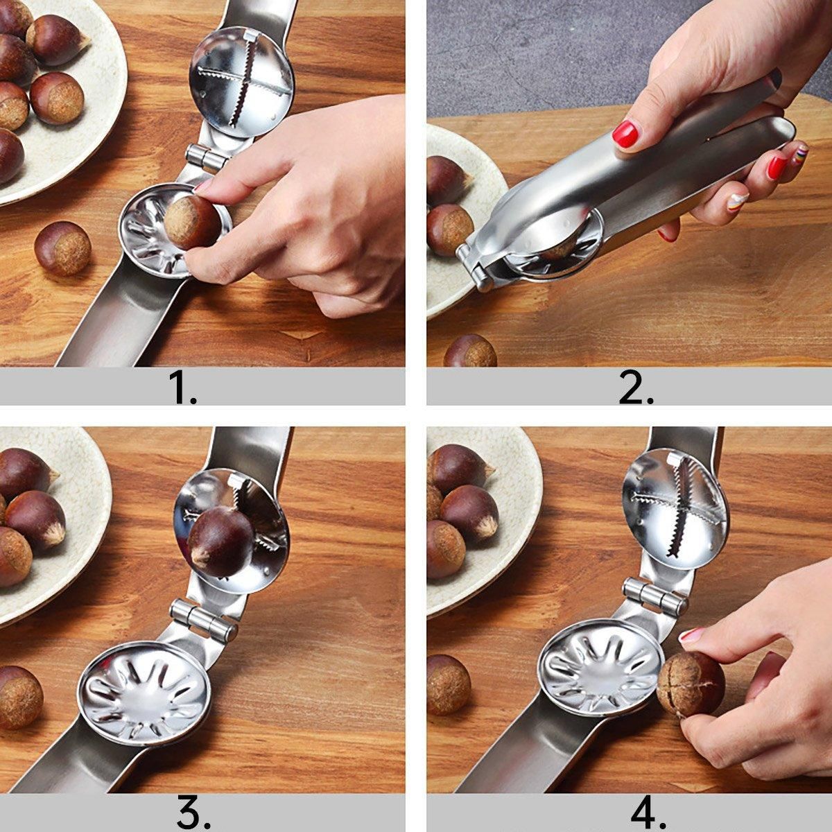 Chestnut Opener 304 Stainless Steel Cross Chestnut Shell Stripper Nut Cracker