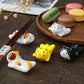 5PCS Cute Kitten Ceramic Chopstick Holder Set Cat Chopsticks Rack Pen Rest Craft