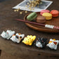 5PCS Cute Kitten Ceramic Chopstick Holder Set Cat Chopsticks Rack Pen Rest Craft