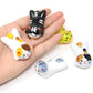 5PCS Cute Kitten Ceramic Chopstick Holder Set Cat Chopsticks Rack Pen Rest Craft