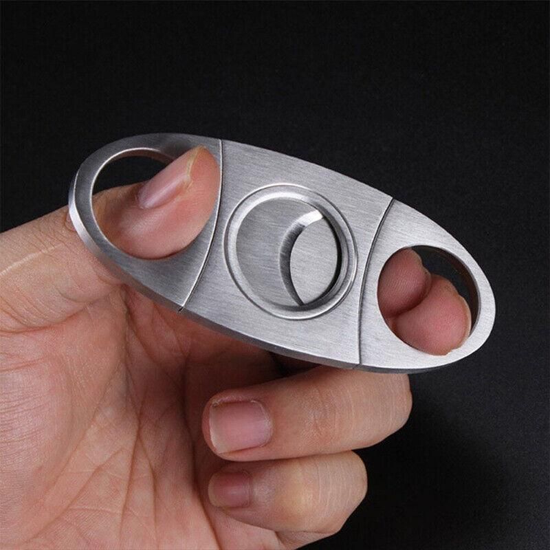 Cigar Cutter Double Blades Knife Scissors Stainless Steel Tobacco Tool