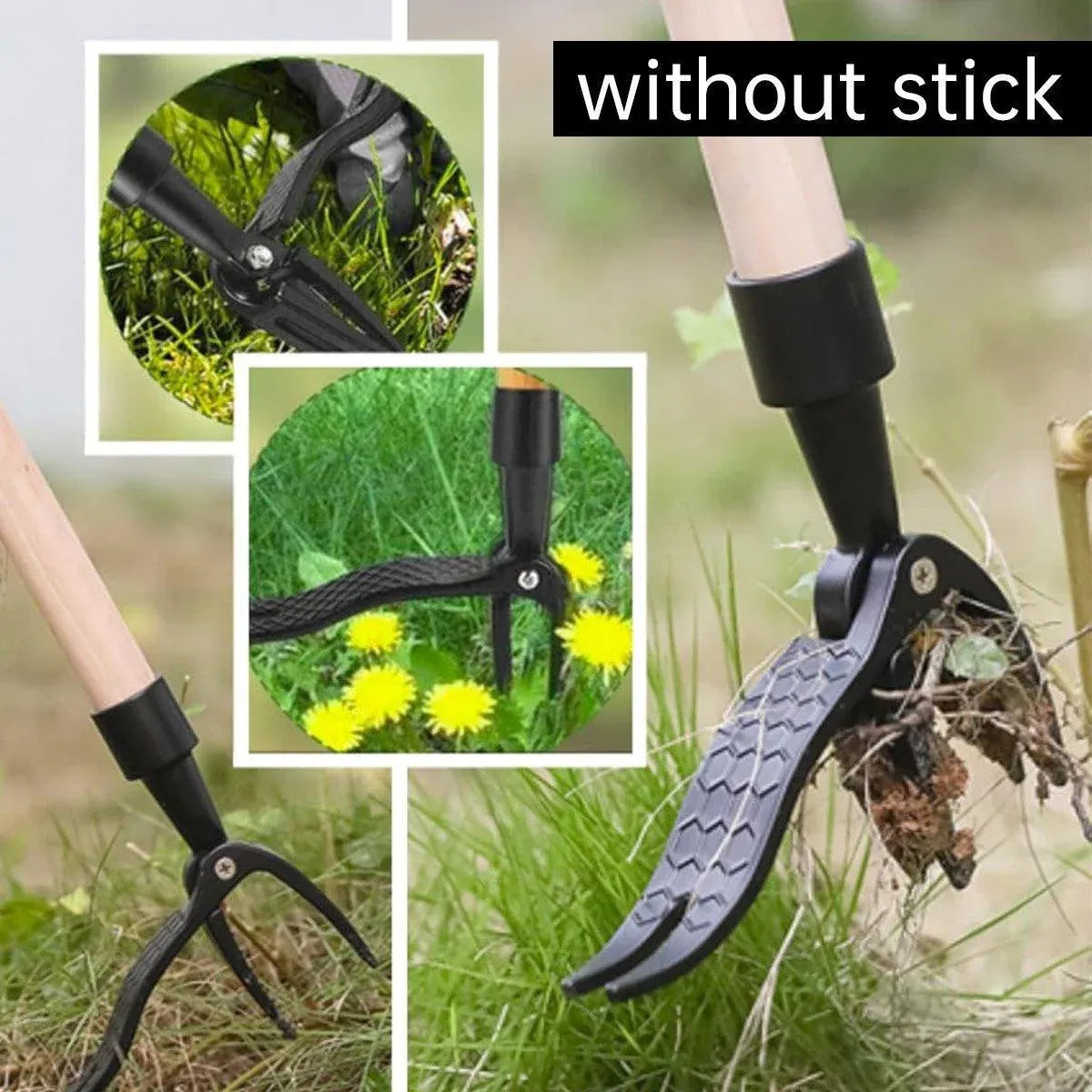 Weeding uprooting lifting with lower base and fitted supports
