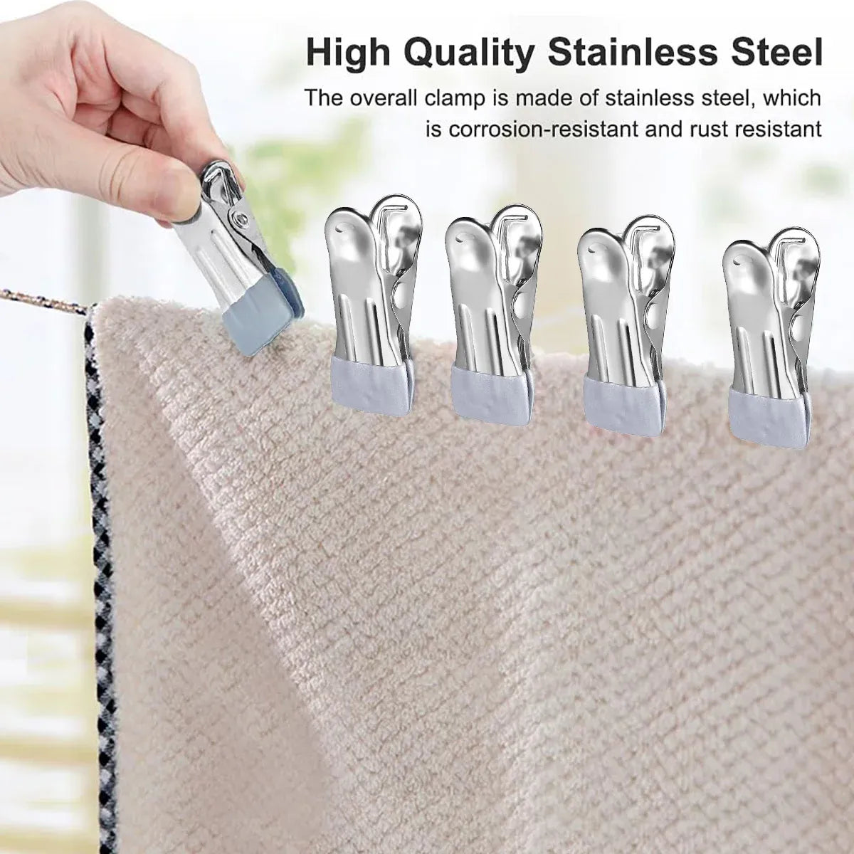30pcs Multi Functional Stainless Steel Clothes Drying Clips Windproof Clips