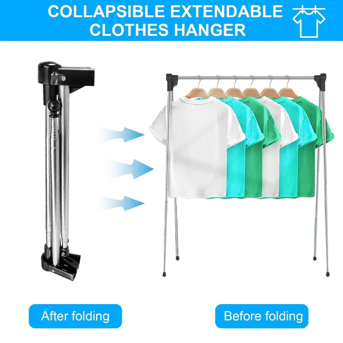Folding Clothes Drying Rack Retractable Portable Wall Mounted Laundry Hanger