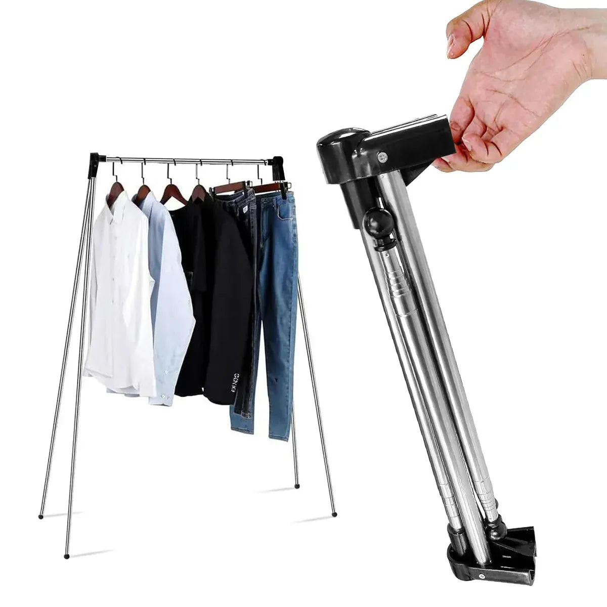 Folding Clothes Drying Rack Retractable Portable Wall Mounted Laundry Hanger