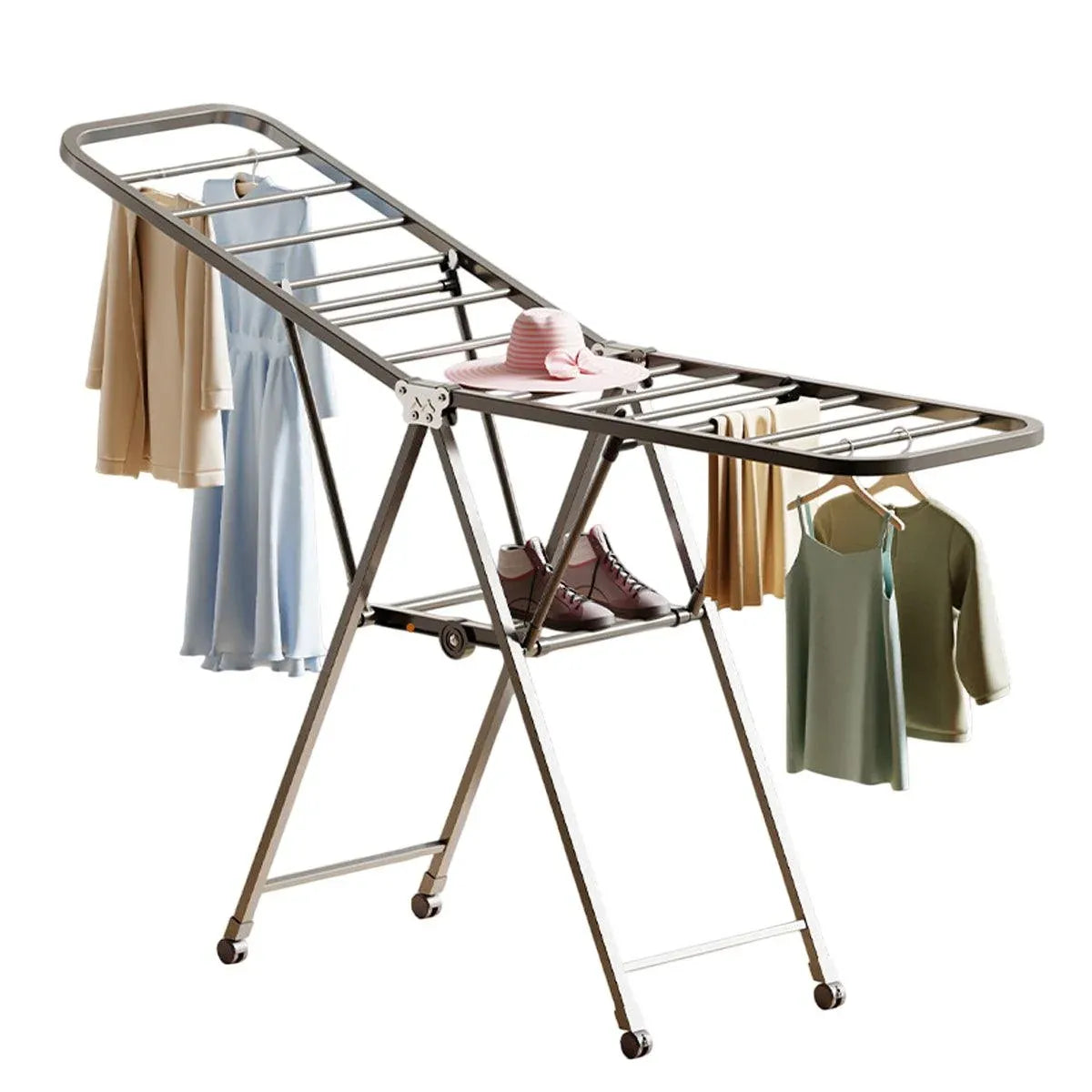 A Frame Clothes Airer Compact Foldable Drying Rack for Laundry Clothes Organizer