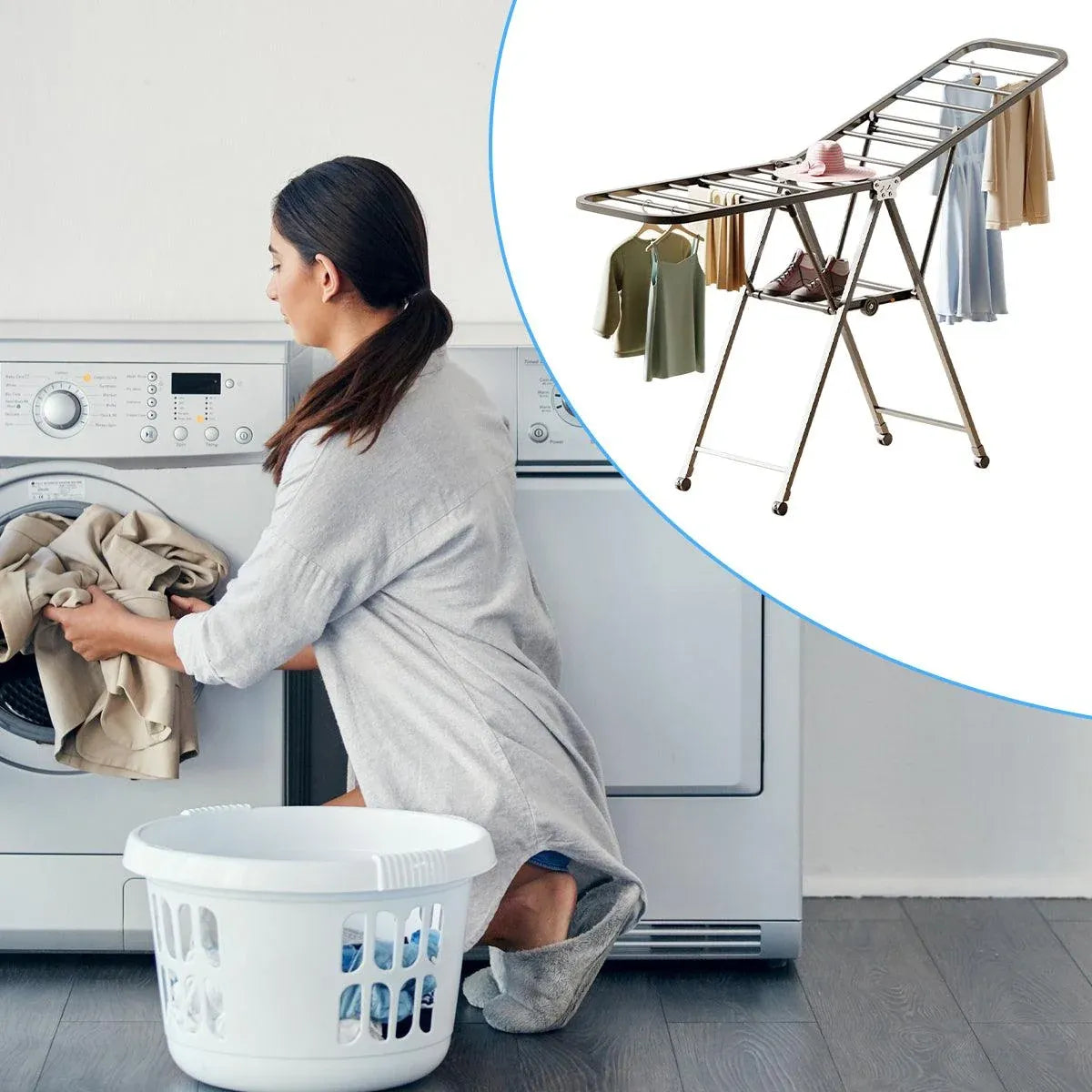 A Frame Clothes Airer Compact Foldable Drying Rack for Laundry Clothes Organizer