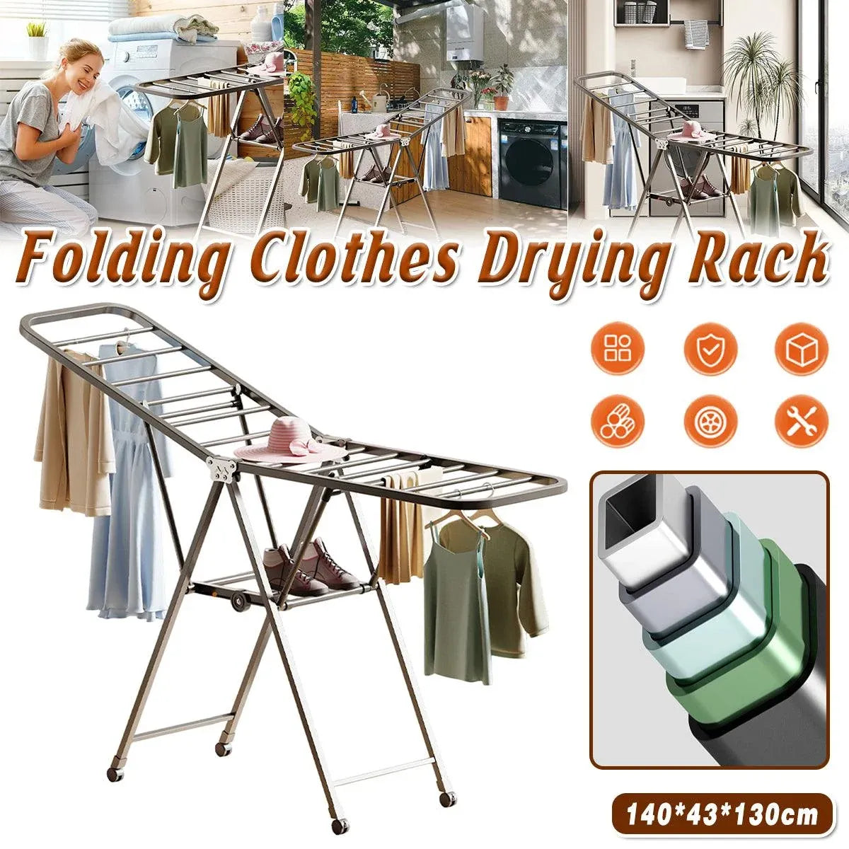 A Frame Clothes Airer Compact Foldable Drying Rack for Laundry Clothes Organizer